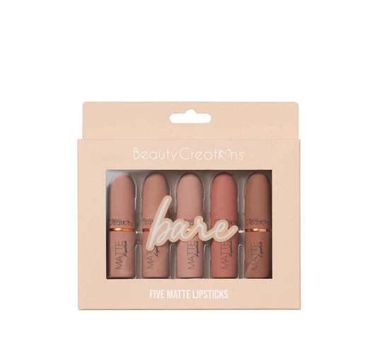 Bare five piece matte lipsticks set